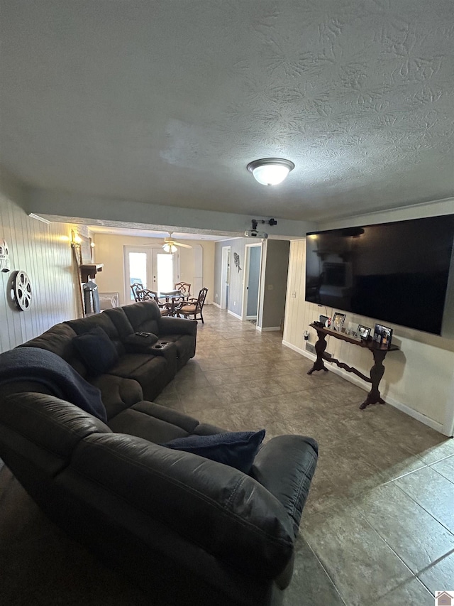 living room with french doors