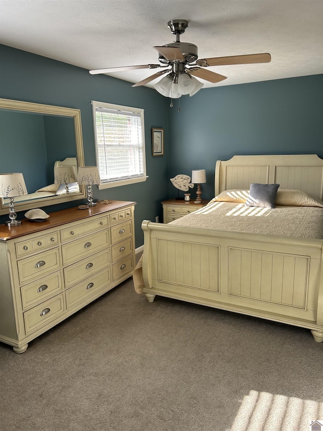 bedroom featuring carpet floors and ceiling fan