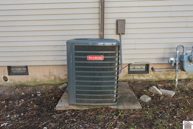 exterior details featuring central AC unit