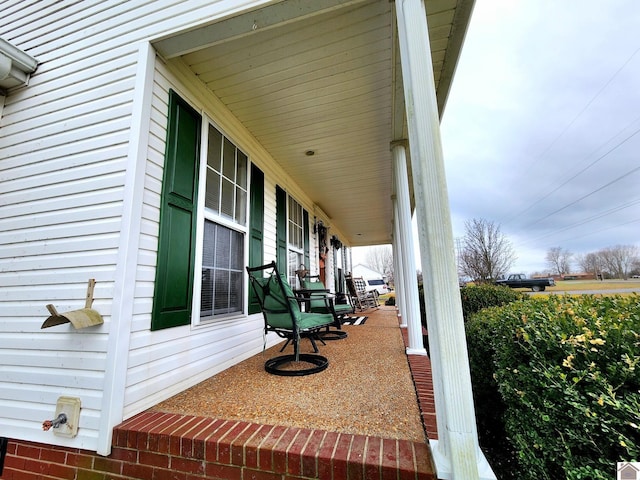 view of patio with a porch