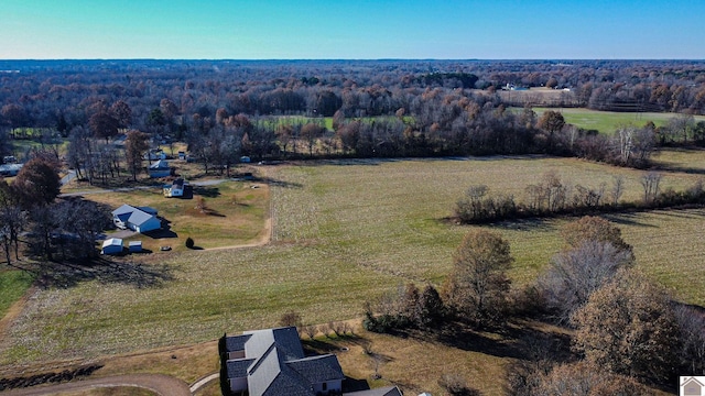 drone / aerial view with a rural view