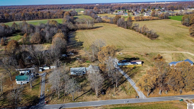 aerial view with a rural view