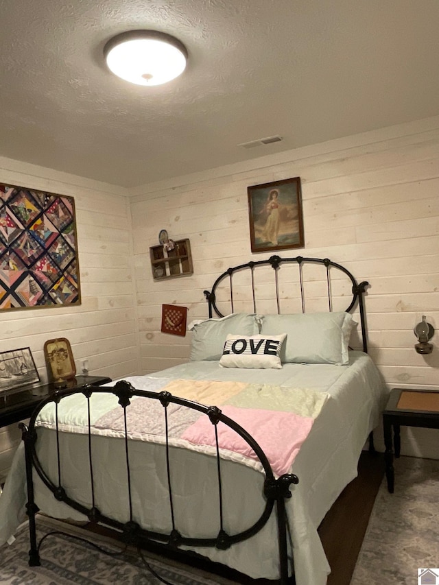 bedroom with a textured ceiling