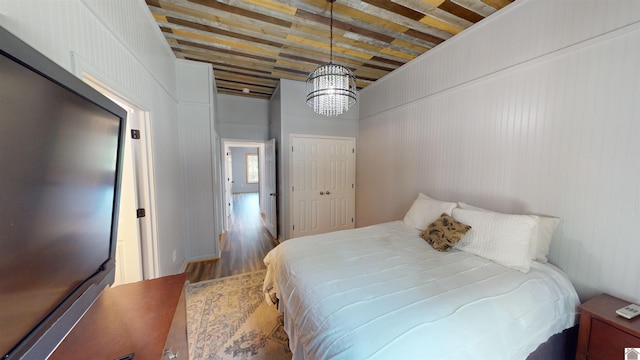 bedroom featuring hardwood / wood-style floors