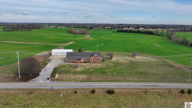 drone / aerial view featuring a rural view