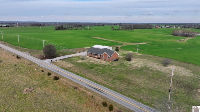 aerial view with a rural view