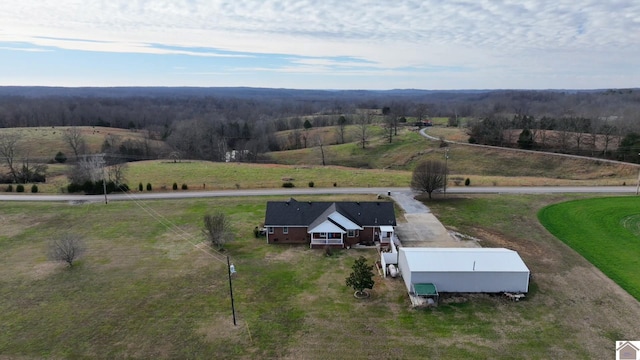 bird's eye view with a rural view