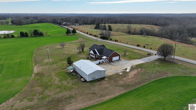 aerial view featuring a rural view