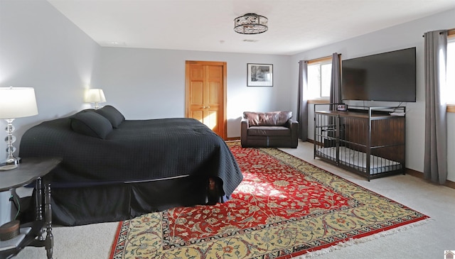 view of carpeted bedroom