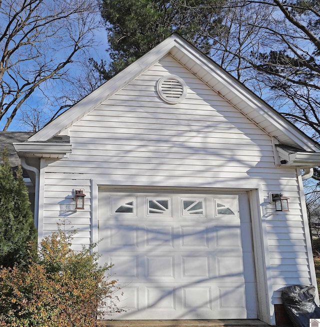 view of garage