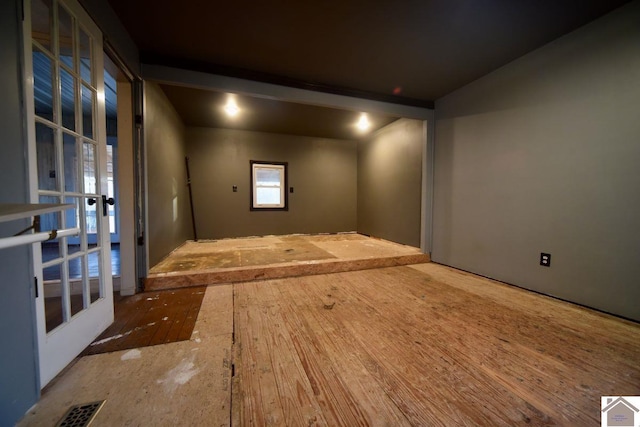 spare room with french doors