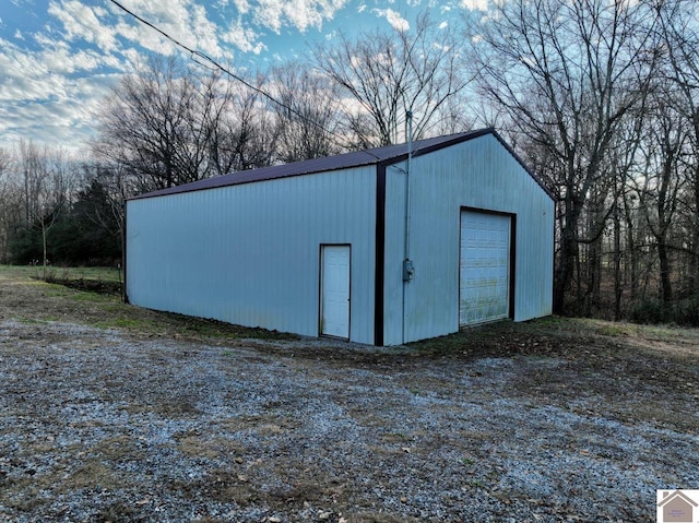 view of outdoor structure featuring a garage