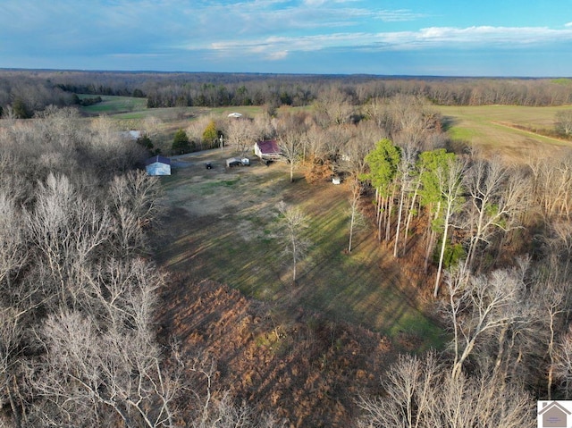 bird's eye view with a rural view