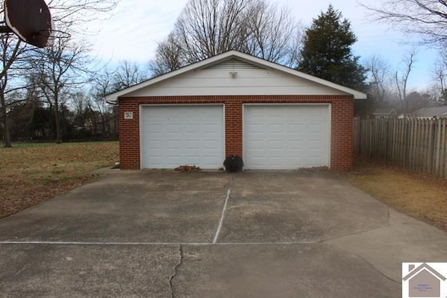 view of garage