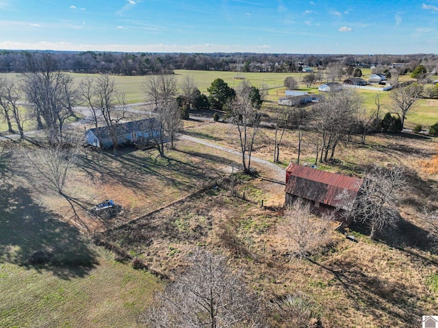 aerial view with a rural view