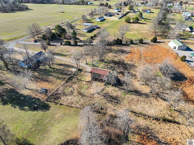 aerial view featuring a rural view