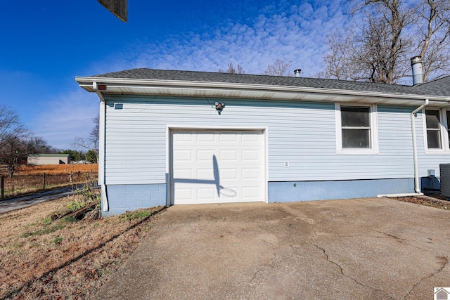 view of garage