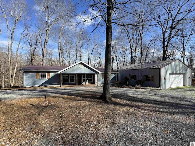 ranch-style house with covered porch