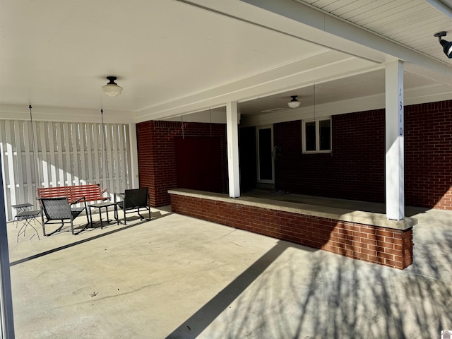 view of patio / terrace with ceiling fan