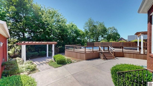 view of patio with a pergola