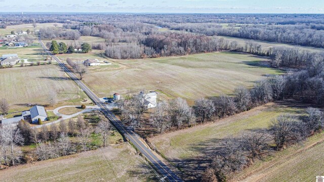 bird's eye view featuring a rural view