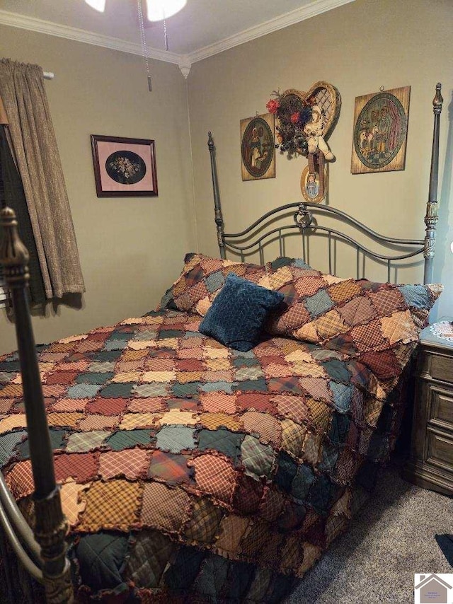 bedroom with ornamental molding