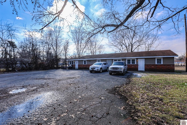 view of single story home