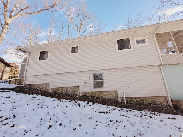 view of snowy exterior