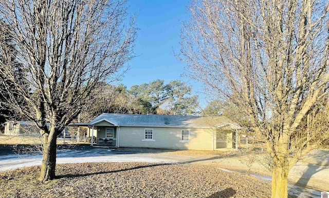 view of single story home