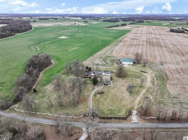 aerial view featuring a rural view