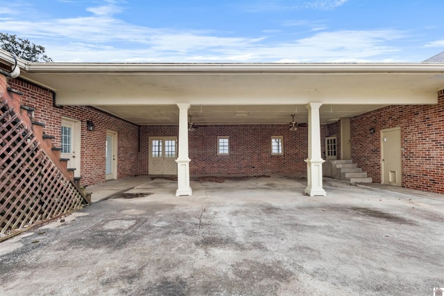 view of parking with a carport