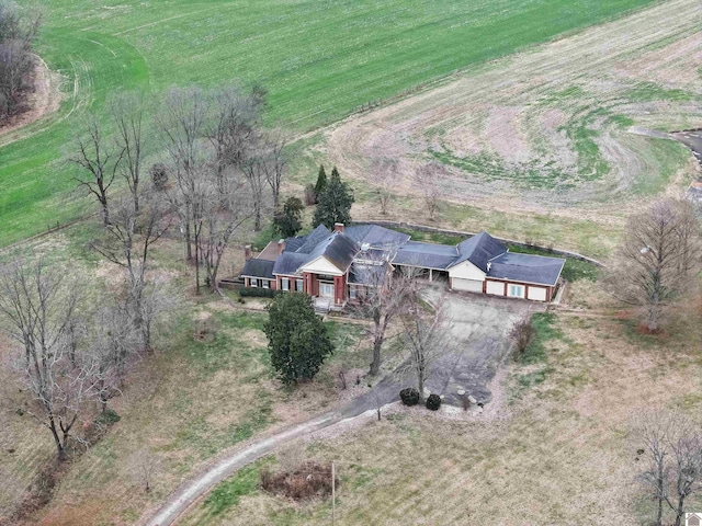 bird's eye view with a rural view