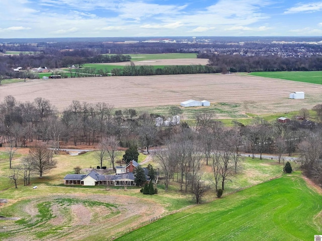 aerial view with a rural view