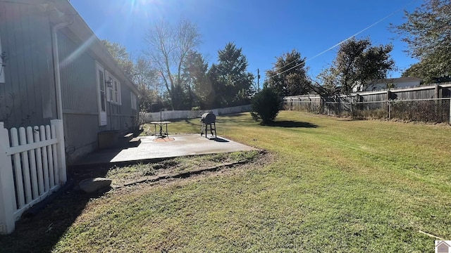 view of yard with a patio area