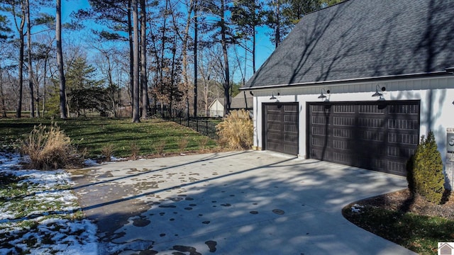 view of garage