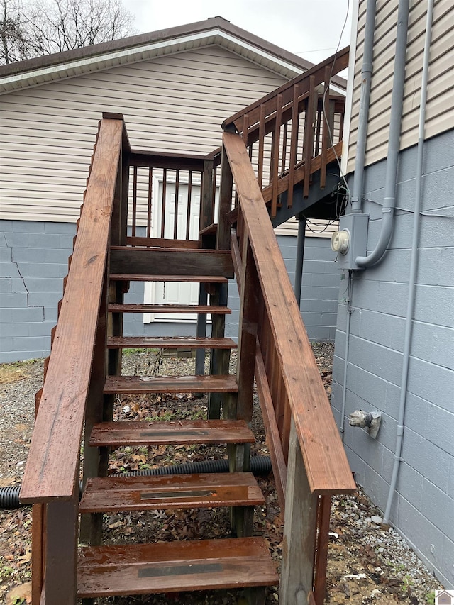 view of stairway