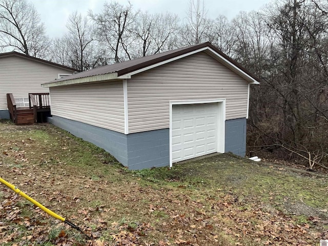 view of garage