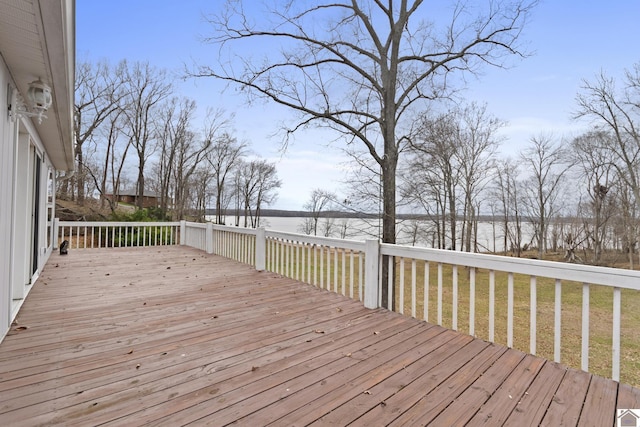 wooden deck with a yard