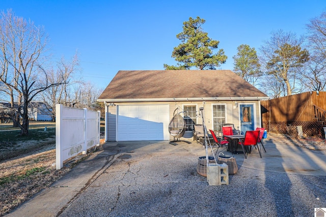 view of garage