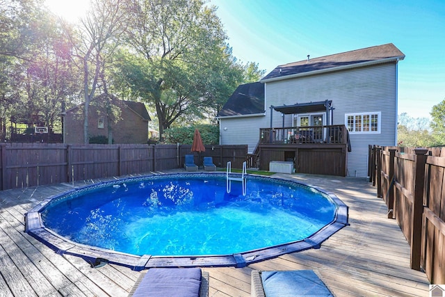 view of pool featuring a deck