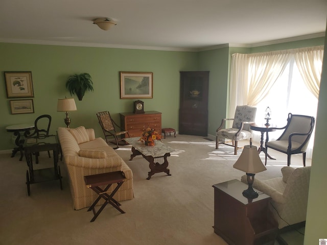 interior space with ornamental molding