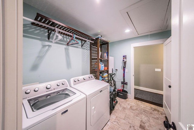 laundry area with separate washer and dryer