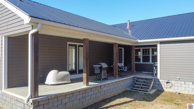 view of patio / terrace with a grill