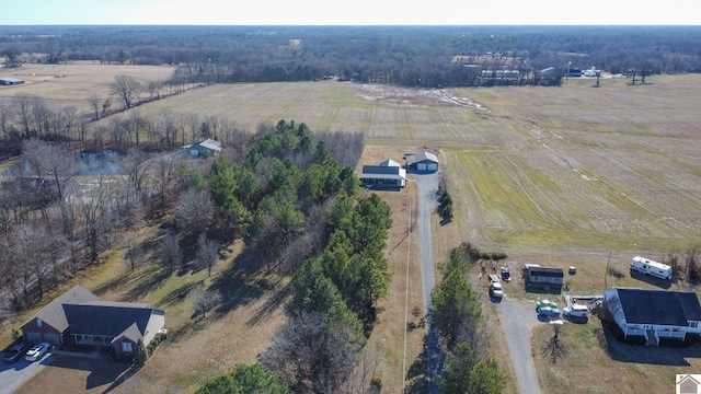 bird's eye view with a rural view