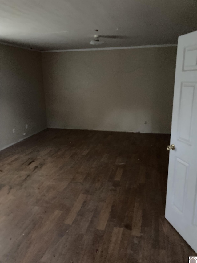 spare room featuring dark hardwood / wood-style flooring