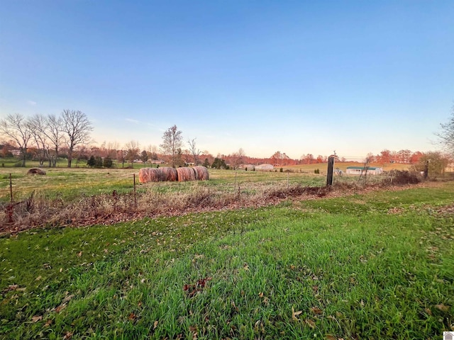 view of yard featuring a rural view