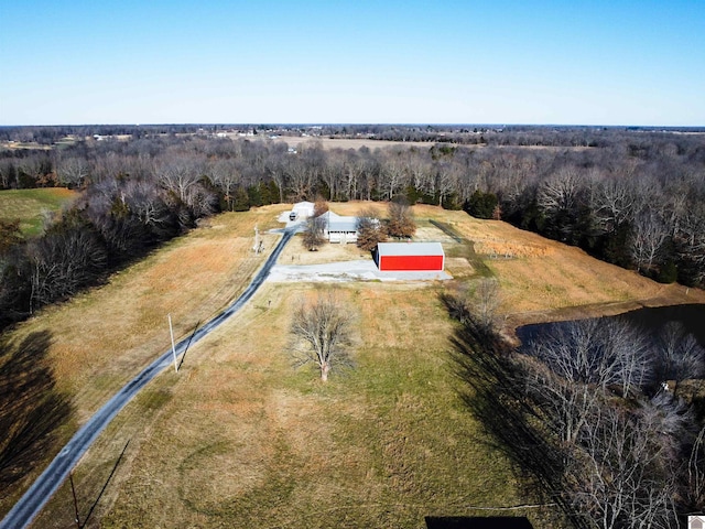 bird's eye view featuring a rural view