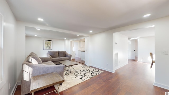 living room featuring hardwood / wood-style flooring