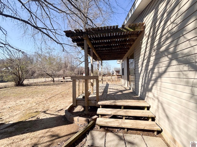 exterior space featuring a wooden deck