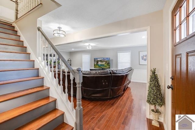 interior space with hardwood / wood-style floors